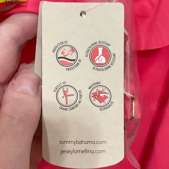 Tommy Bahama Pearl Off The Shoulder One Piece Swimsuit Sz 16 New Coral Coast - Picture 6 of 9